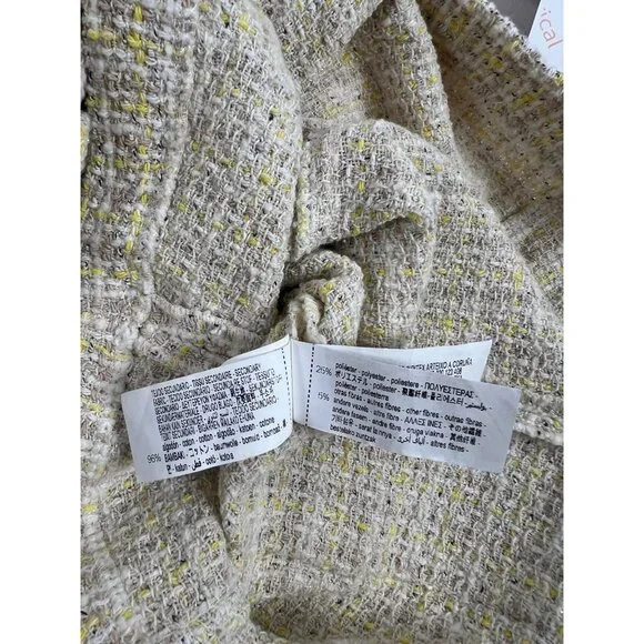 Zara Yellow and Beige Tweed Dress - Picture 14 of 16
